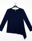 V-Neck Side Flow Top - Navy - Final Sale!