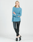 French Terry-Like Knit - Vented Sweater Tunic - Powder Blue - Final Sale!