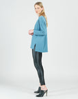 French Terry-Like Knit - Vented Sweater Tunic - Powder Blue - Final Sale!