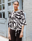 Cozy Knit - Side Tie Sweater Top - Zebra - Final Sale!