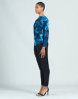 Ruched Drape Top - Sea Flora - Final Sale!