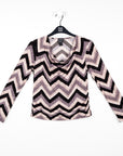 Cowl Neck Side Ruched Top - Chevron - Final Sale!