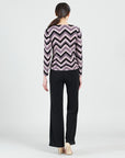 Cowl Neck Side Ruched Top - Chevron - Final Sale!