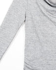 Cashmere-Like Knit - Cowl Neck Side Ruched Sweater Top - Oatmeal - Final Sale!