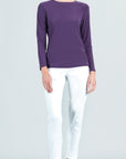Signature Crew Neck Top - Plum - Final Sale