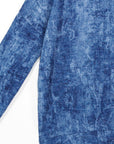 Cozy Texture - Banded Hemline Sweater Top - Denim Print - Final Sale!