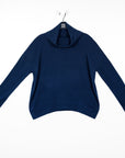 French Terry-Like Knit - Banded Hemline Sweater Top - Midnight Blue - Final Sale!