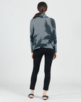 Lightweight Cozy - Banded Hemline Sweater Top - Feather Print - Final Sale!