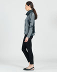 Lightweight Cozy - Banded Hemline Sweater Top - Feather Print - Final Sale!