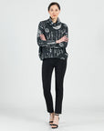 Cozy Texture - Cowl Turtleneck Sweater Top - Rose Scatter - Final Sale