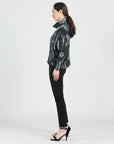 Cozy Texture - Cowl Turtleneck Sweater Top - Rose Scatter - Final Sale