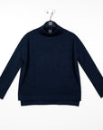 Waffle Knit - Funnel Neck Sweater Top - Navy - Final Sale!