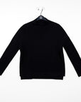 French Terry-Like Knit - Funnel Neck Sweater Top - Black - Final Sale!