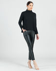 French Terry-Like Knit - Funnel Neck Sweater Top - Black - Final Sale!