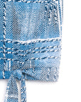 Textured Cap Sleeve Tie Hem Top - Denim Plaid - Limited Sizes - XS, MED, 1X