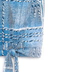 Textured Cap Sleeve Tie Hem Top - Denim Plaid - Final Sale!