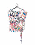 Butter Knit - Cap Sleeve Tie Hem Top - Water Floral - Final Sale