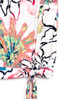 Butter Knit - Cap Sleeve Tie Hem Top - Water Floral - Final Sale