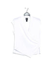 Crossover Faux Wrap Top - White - Final Sale