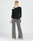 Drop Shoulder Ribbon Sleeve Top - Black - Final Sale