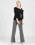 Drop Shoulder Ribbon Sleeve Top - Black - Final Sale