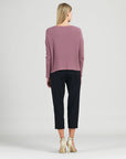 Structured Ribbed Knit - Modern Envelope Hem Sweater - Mauve - Final Sale!