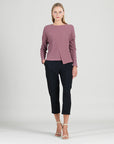 Structured Ribbed Knit - Modern Envelope Hem Sweater - Mauve - Final Sale!