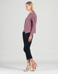 Structured Ribbed Knit - Modern Envelope Hem Sweater - Mauve - Final Sale!