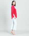 Flutter Cuff Angle Vent Tunic - Hot Pink - Final Sale!