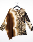 Cozy Knit - Poncho Sleeve Sweater Tunic - Animal Ombré - Final Sale!