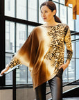 Cozy Knit - Poncho Sleeve Sweater Tunic - Animal Ombré - Final Sale!