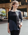 Color Block Angle Flow Tunic - Charcoal - Final Sale!