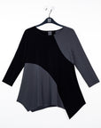 Color Block Angle Flow Tunic - Charcoal - Final Sale!