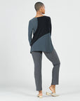 Color Block Angle Flow Tunic - Charcoal - Final Sale!