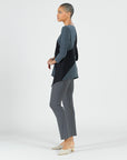 Color Block Angle Flow Tunic - Charcoal - Final Sale!