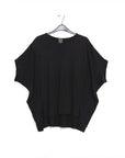 Modal Cotton - Dolman Cuff Hi-Low Tunic - Black - Final Sale