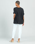 Modal Cotton - Dolman Cuff Hi-Low Tunic - Black - Final Sale