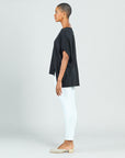 Modal Cotton - Dolman Cuff Hi-Low Tunic - Black - Final Sale