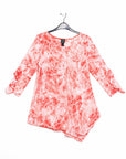 Light Knit - Flutter Cuff Angle Vent Tunic - Palm Branch-Coral - Final Sale! - Clara Sunwoo