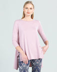 Peach Knit - Round Neck Envelope Hem Tunic - Blush - Final Sale!