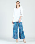 Peach Knit - Tie Cuff Side Vent Tunic - White - Final Sale!