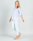 Peach Knit - Tie Cuff Side Vent Tunic - Lavender - Final Sale!