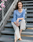 Stitch Line Angle Vent Tunic - Vista Blue - Final Sale!