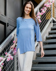 Stitch Line Angle Vent Tunic - Vista Blue - Final Sale!