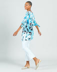 Tie Cuff Asymmetrical Vent Tunic - Floral Petal - Final Sale!