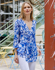 Side Gathered Drape Tunic - Floral Blossom - Final Sale!