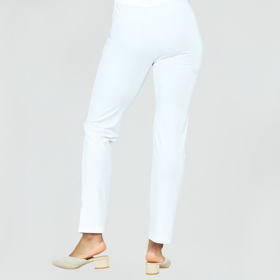 Medium Knit - Straight Leg Pant - White