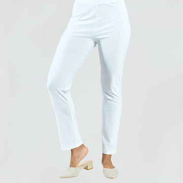 Medium Knit - Straight Leg Pant - White