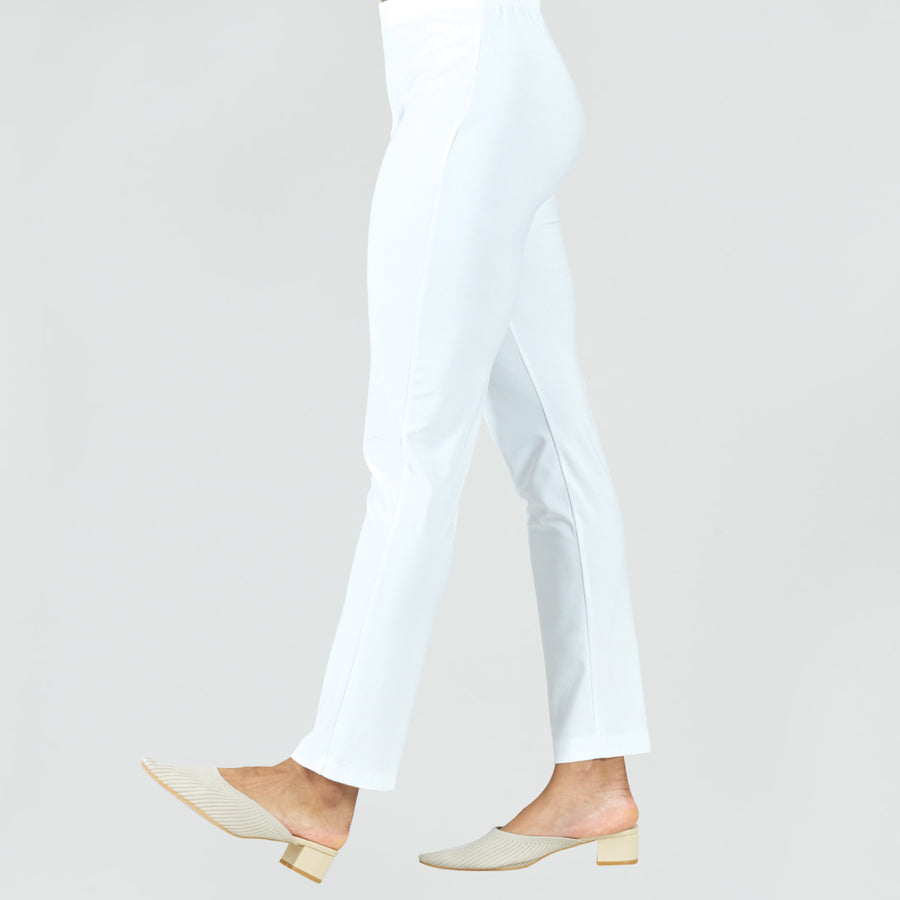 Medium Knit - Straight Leg Pant - White