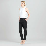 Rayon-Ponte Knit - Straight Leg Pocket Pant - Black